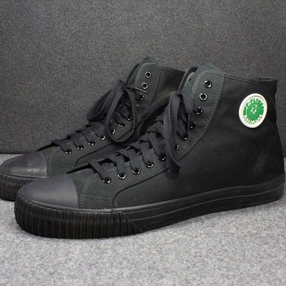 PF Flyers Center Hi Top Shoe Black Sandlot Canvas Sneakers Mens Size 17 Women 18 - Picture 1 of 11